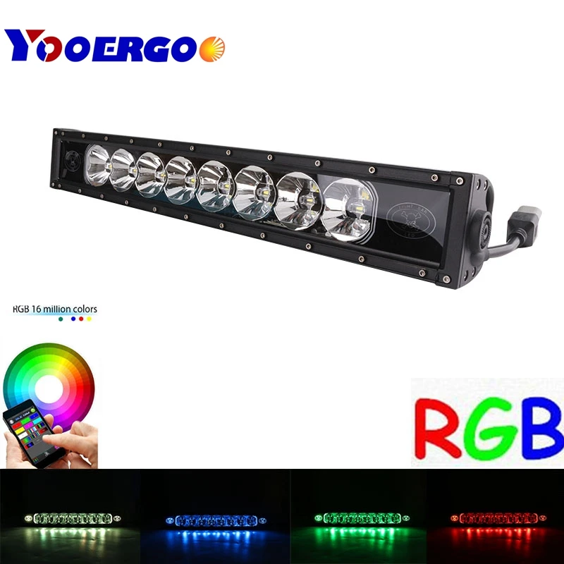 

21 inch LED Work Light Bar Combo Beam RGB Strobe Music Flash Multicolor Change Bluetooth