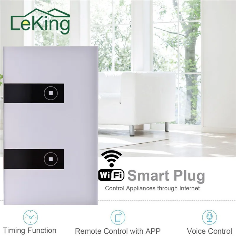 

2-Way WIFI Smart Touch Switch Control via APP or Voice Control Light Switch Work With Alexa Home Control Light Switch Panel
