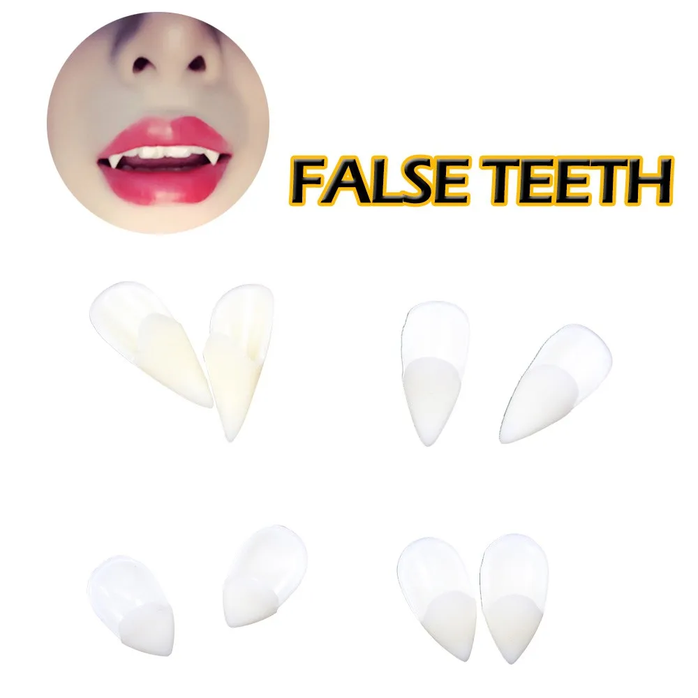 Зубы вампира искусственные клыки разных размеров реквизит в виде вставных челюстей Хэллоуин костюм реквизит вечерние сувениры