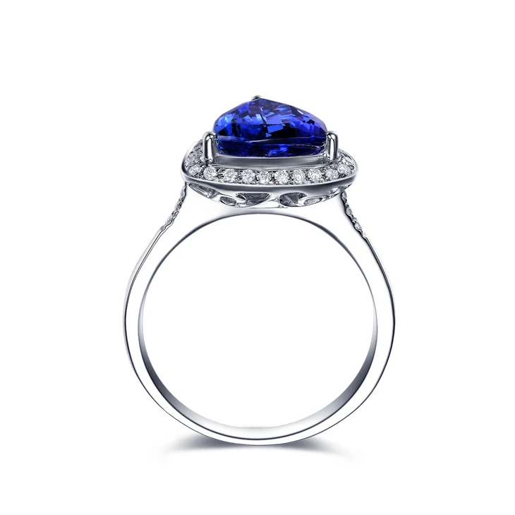 ZOCAI Design Ring Au750 18K white gold 1.9 CT certified Genuine Tanzanite ring with 0.16 ct diamond Gemstone ring W06176
