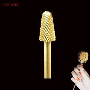 

HIVISOIN-15pcs- Carbide Nail Drill Bit -Safety Bit -(60090030)-Gold