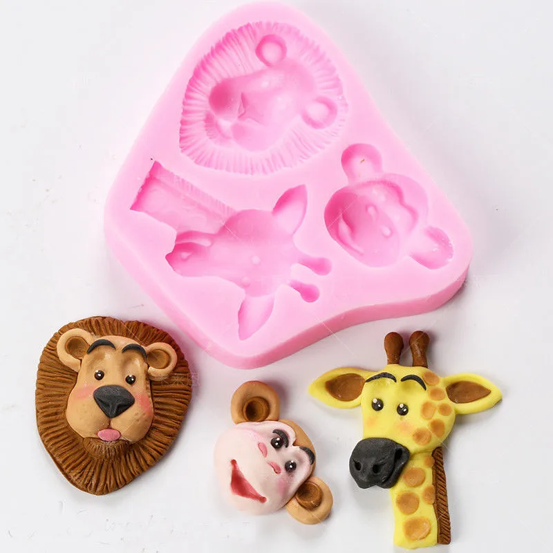 

1PC Animal Shape Silicone Mold Hippo Lion Monkey 3D Cake Mold DIY Cake Chocolate Soap Sugar Cake Decorating Tools