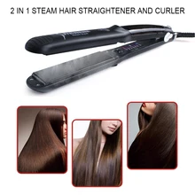 Ceramic Steam Hair Straightener Curler Professional Flat Iron Vapor Seam Straightening Iron Hair Iron Steamer Styling Tool