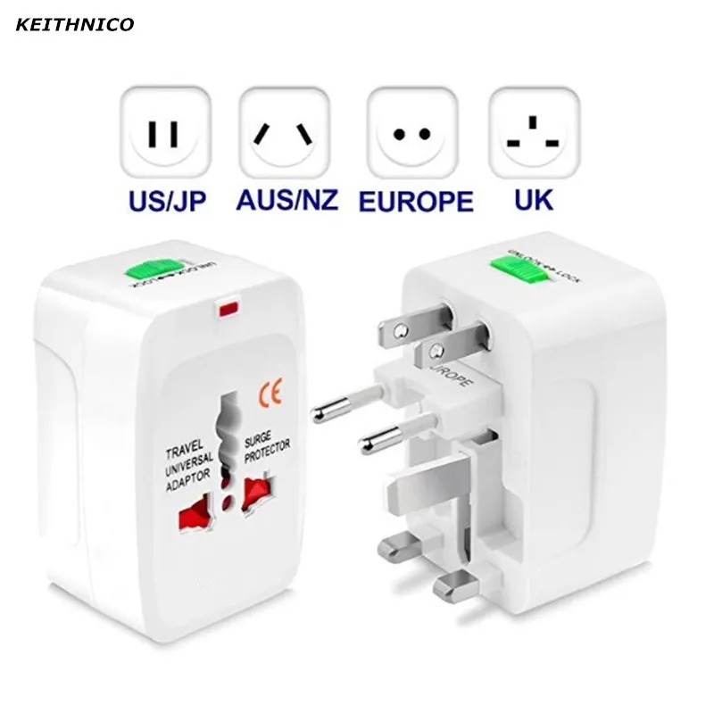 Universal All In One International World Travel Plug Adapter Charger UK 3 Pin EU 