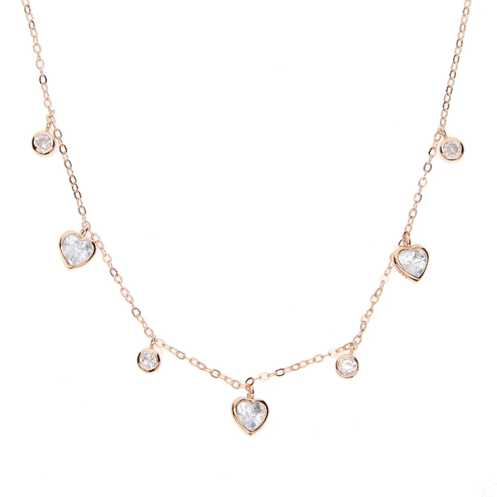 Женское колье с подвеской в виде сердца фианитом|drop necklace|necklace anecklace best |