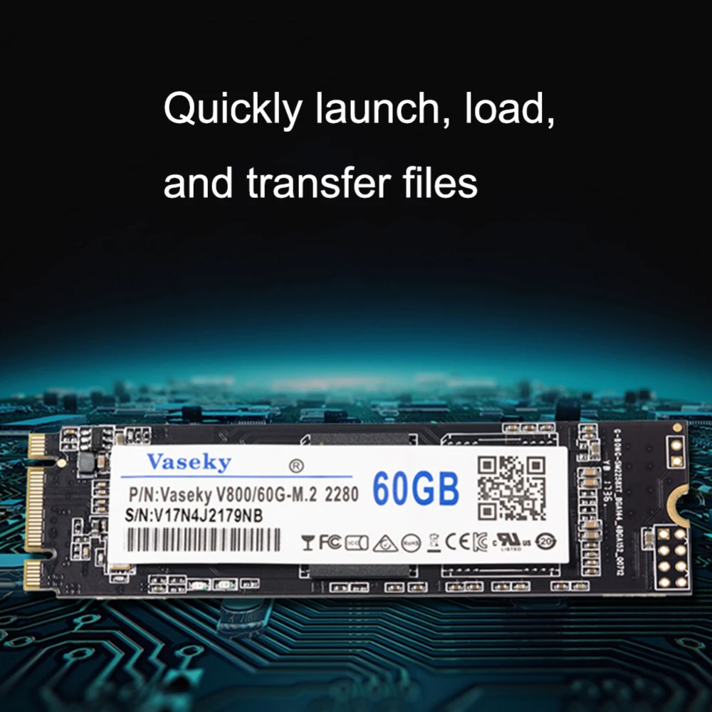 Vaseky M.2 2280 SATA SSD 60 Гб 128 ГБ 256 ГБ 480 ГБ Внутренний твердотельный накопитель для настольных ПК