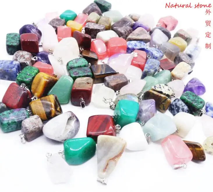 Натуральный камень своими руками маленький кулон смешанный цвет натуральный камень неправильное ожерелье украшения небольшой кулон случайный