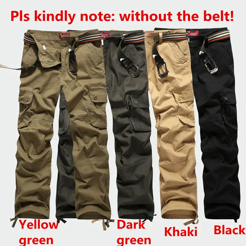 30-44 Plus size Men's Cargo Pants Casual Multi Pocket Military Tactical Long Full Length Trousers
