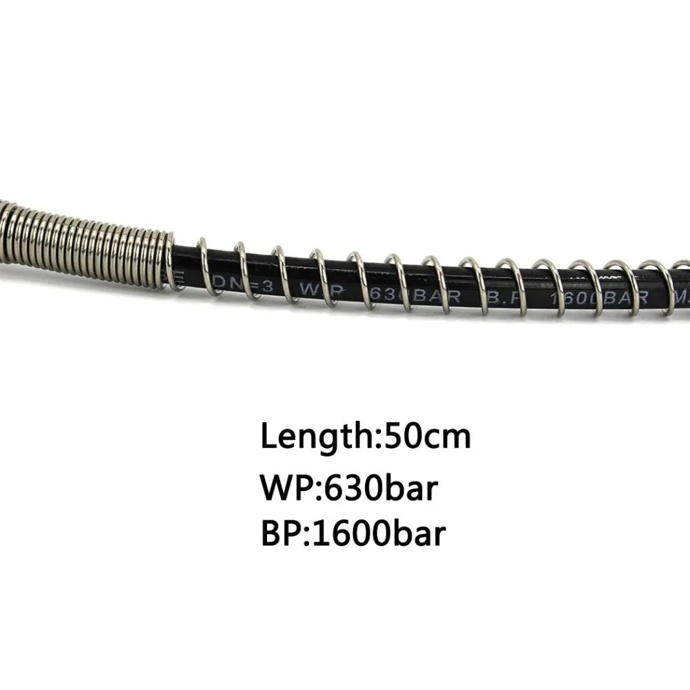 Пейнтбол 50 см длинный шланг высокого давления с пружиной, обернутый для пневматического оборудования, Воздушная заправка M10* 1 x M10* 1 Мужская нить