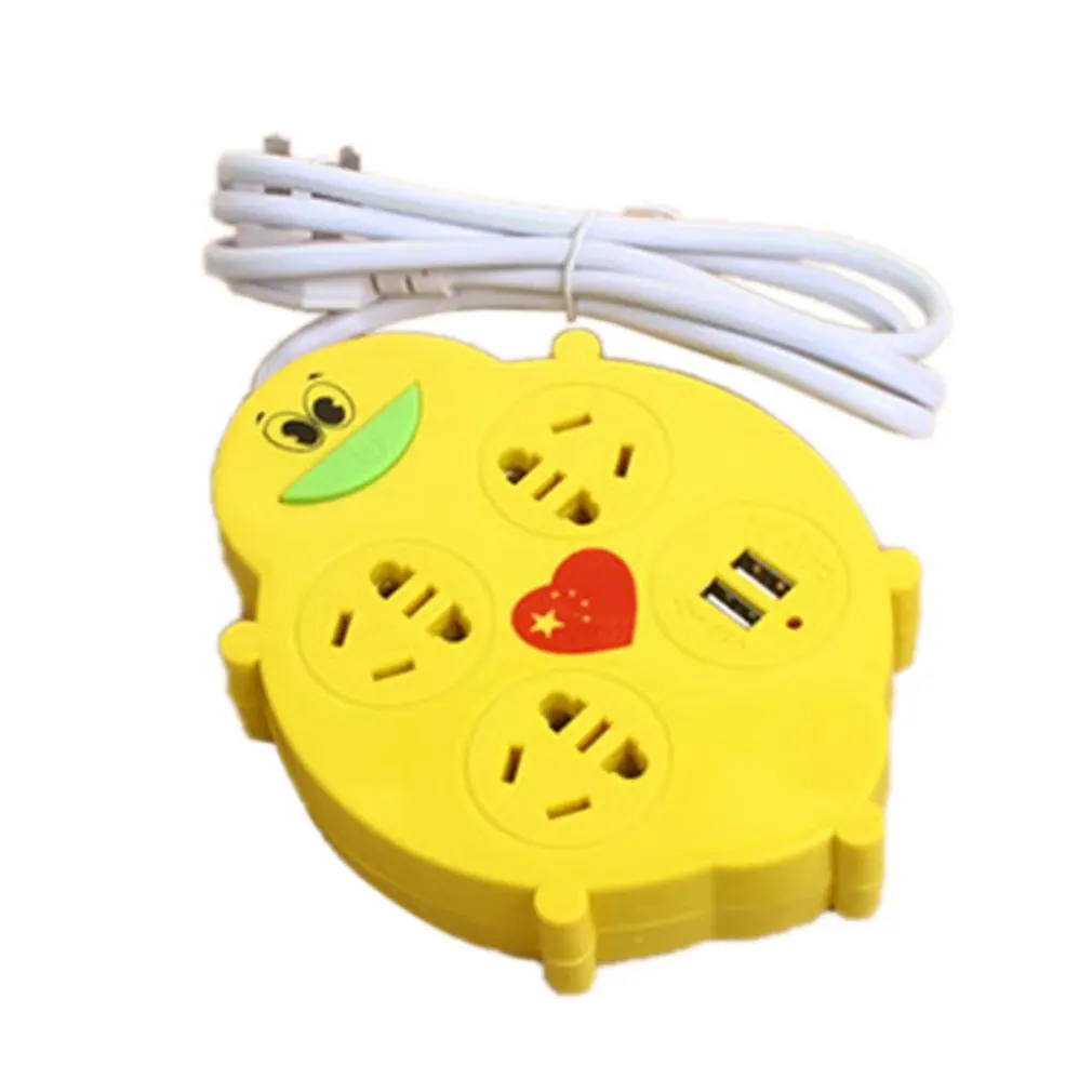 

Creative fashion Cartoon socket USB charging socket desktop row plug-in board multi-function intelligent socket with switch