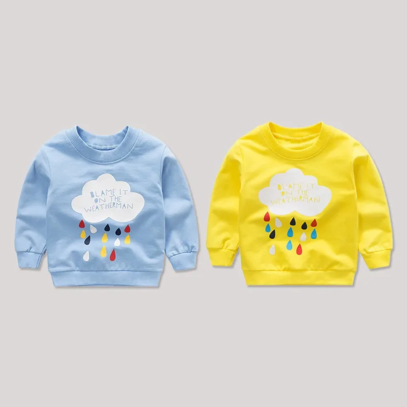 Свитшоты для маленьких мальчиков и девочек; сезон зима-весна-осень; Детские свитшоты; свитер с длинными рукавами и рисунком; детская футболка; одежда