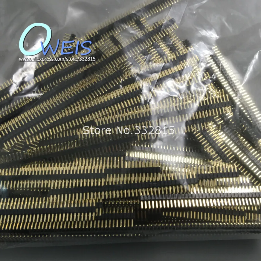 

200PCS 1x40 Pin 1.27mm DIP Single Row Pin Square Male Pin Header Connector Free Shipping