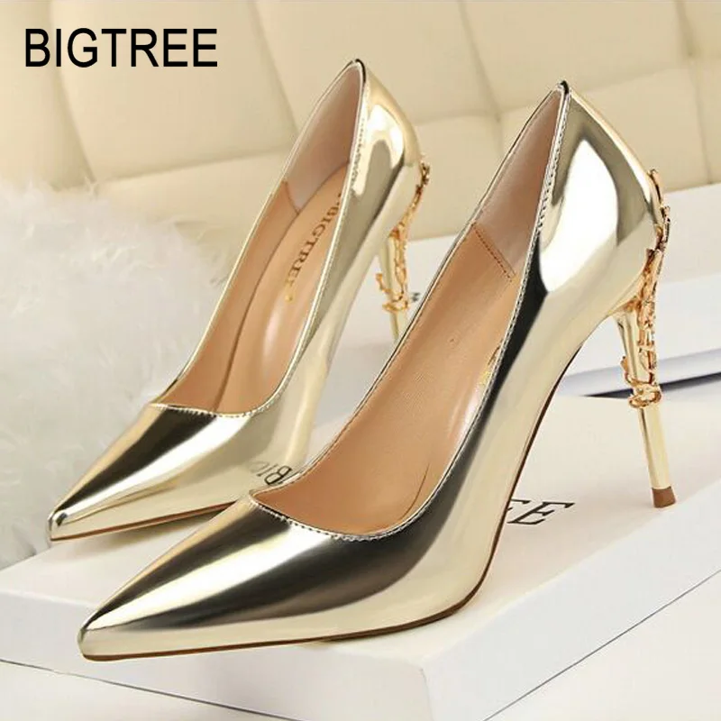 

Women High Heels 2019 Spring New Women Pumps Fashion Patent Leather Women Shoes Sexy Stiletto Fashion Wedding Shoes Party Shoes