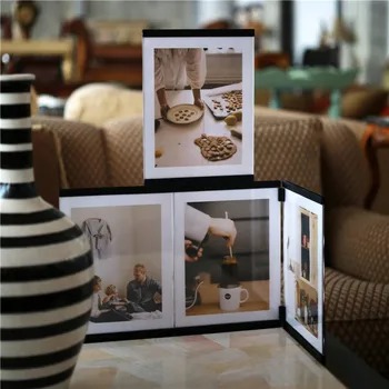 

3D DIY White Black Picture Photo Frame Creative Puzzle Wall Desktop Decor For Home Office Shops Photo Frame Set Suction Cube