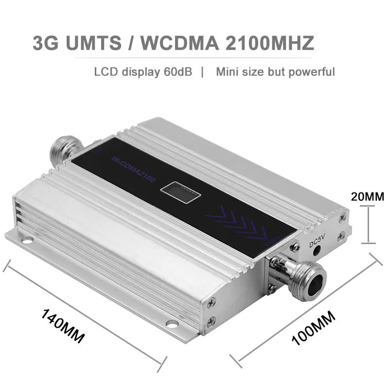 Усилитель сотового сигнала 3G для автомобиля телефона UMTS WCDMA 2100 МГц ЖК дисплей Band1