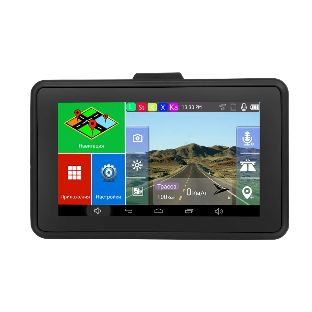 Автомобильный антирадар Karadar 4 в 1 с GPS навигацией 1080P DVR Android RAM512 8GFlash Wi Fi FM BT