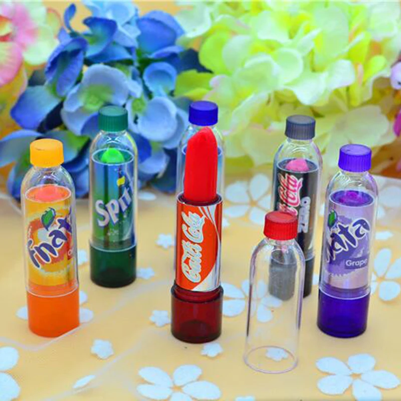 1pc cola bottle Lip Balm Change Color Cute Juice Moisturizer Lipstick