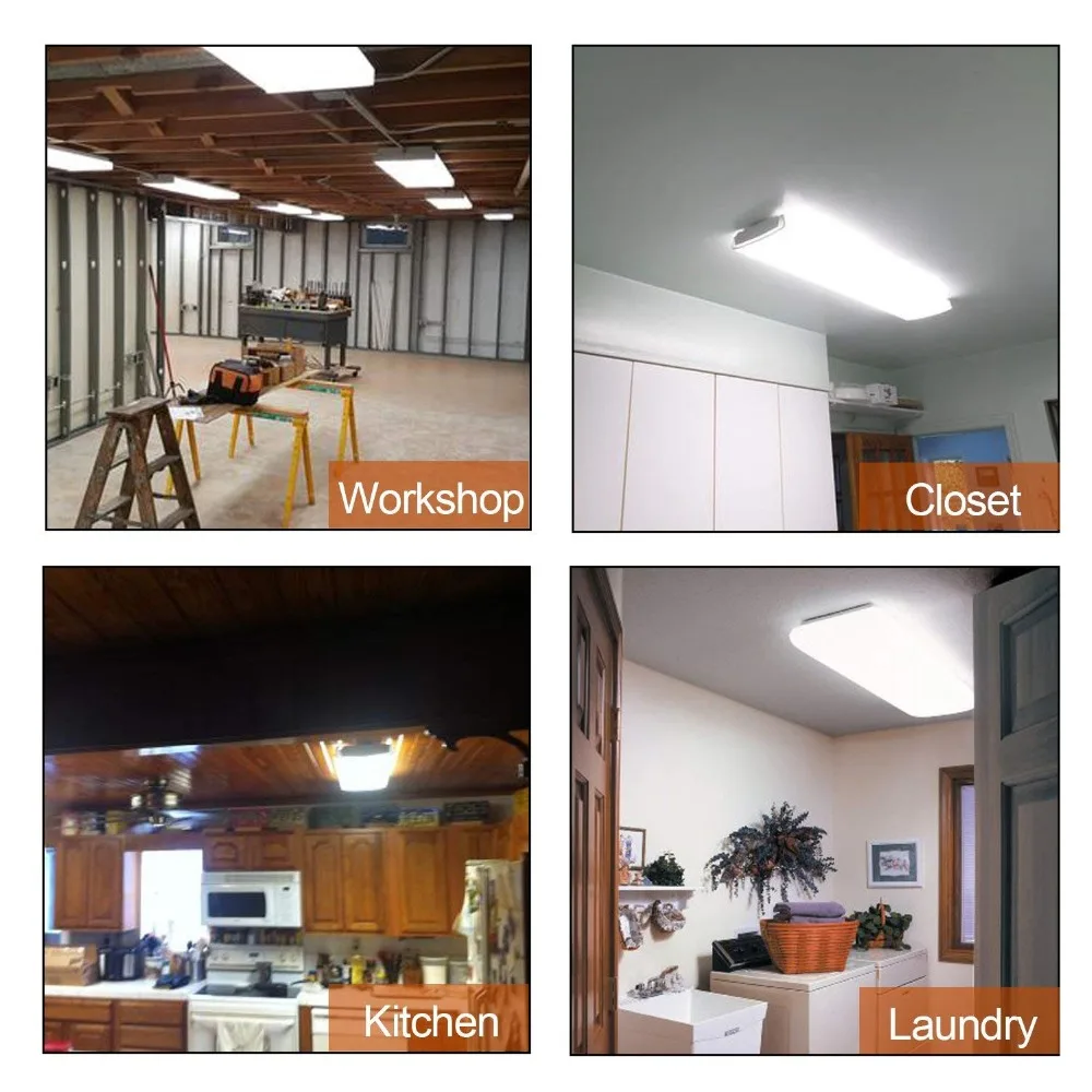 2FT LED Flushmount LED Garage Lights - 20W 2400LM - 4000K Neutral White Linear Ceiling Lighting shop light strip string LED10 (7)