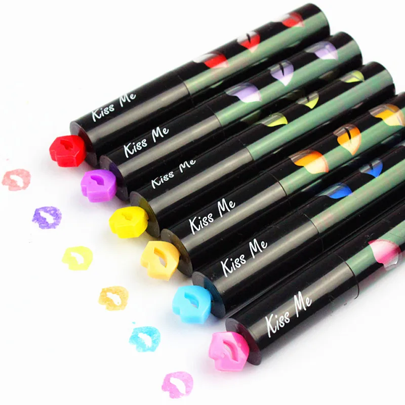 Buy 6 pcs/Lot Mini lips highlighters Sexy Kiss stamp