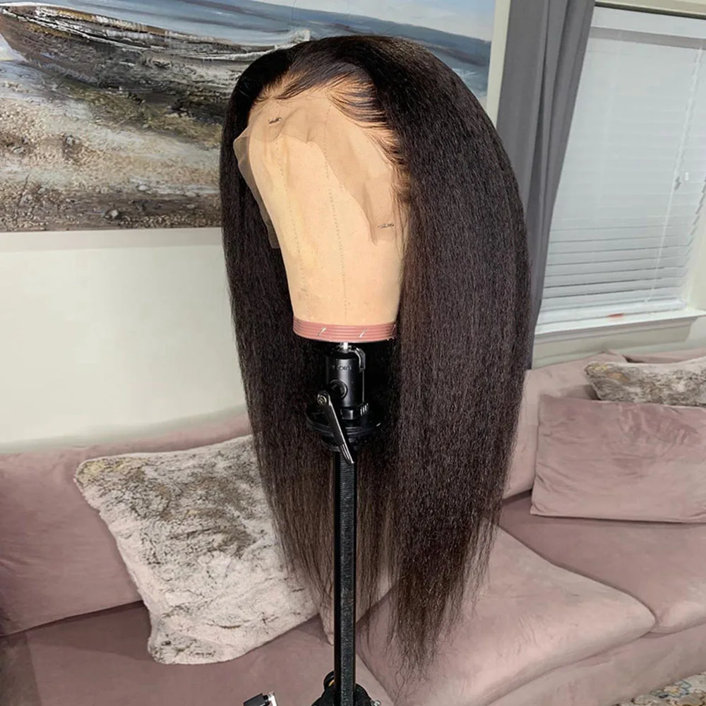 Simbeauty перуанские Remy(Реми волосы прямые человеческие волосы 13x6 Синтетические волосы на кружеве парики с предварительно вырезанные Детские волосы натуральный Цвет для черный Для женщин