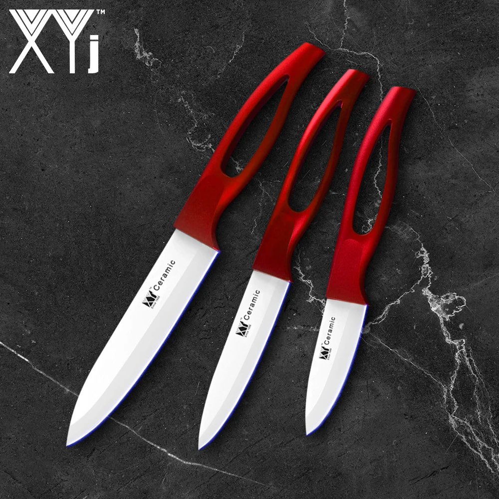 

XYj Ceramic Kitchen Knife Set Hollow ABS+TPR Plastic Handle Sharp Blade Knife Fish Meat Cooking Tool Accessory Kitchen Gadget