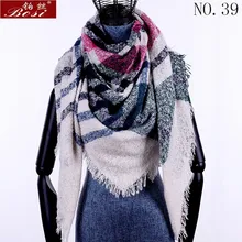 Зимний кашемировый шарф в клеточку шаль sjaal женское пончо треугольная Роскошная брендовая бандана дизайнерская Пашмина накидка большие палантины роскошный
