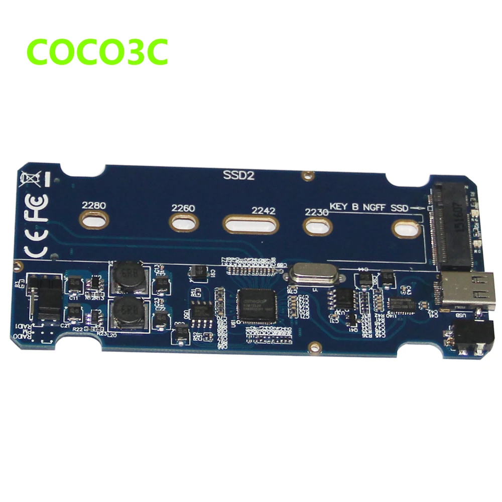  Freies Verschiffen USB 3.1 Typ-C zu 2 M.2 SSD RAID Gehäuse USB-C zu Dual NGFF adapter M.2 SSD Exter