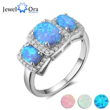 925 пробы серебряные женские кольца роскошный голубой опал камень вечерние ювелирные изделия Анель для женщин(JewelOra RI103622
