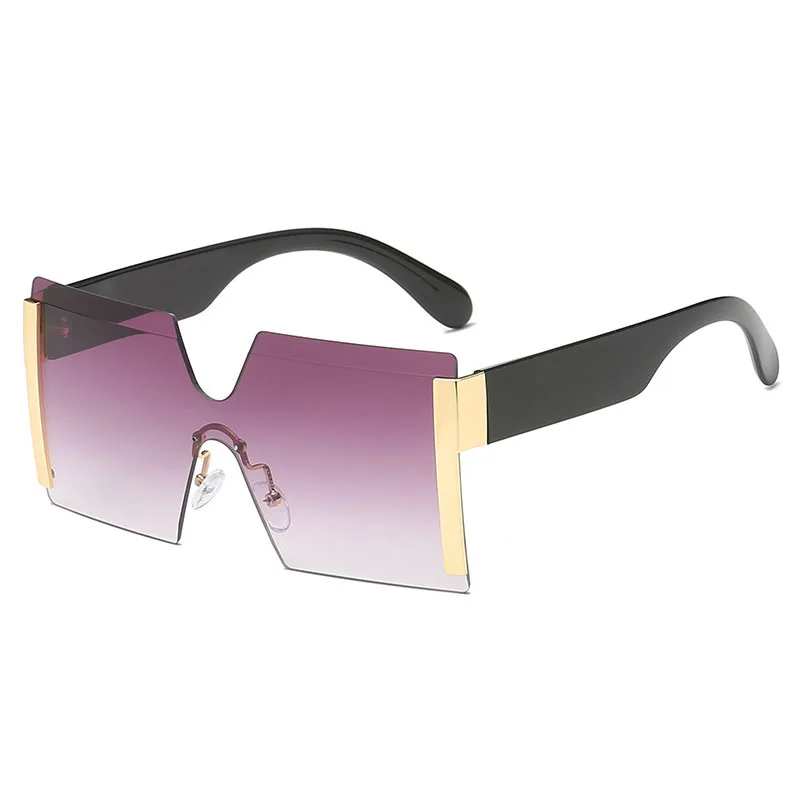 

2019 New Square Rimless Sunglasses Women Men Fashion Plastic Sun Glasses Vintage Metal Eyewear Oversize Multicolor Goggles UV400