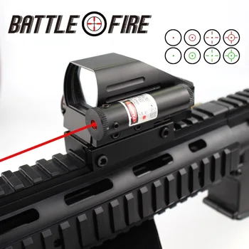 

Collimator Sight for Hunting Rifle Scope Holographic Reflex 4 Reticles Red dot Sight Tactical riflescope+Red Laser Optics