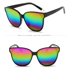 Мода кошачий глаз SunglasseFashion женская дизайнерская негабаритная плоская верхняя часть кошачий глаз Зеркальные Солнцезащитные очки водителя ночного вождения# LD