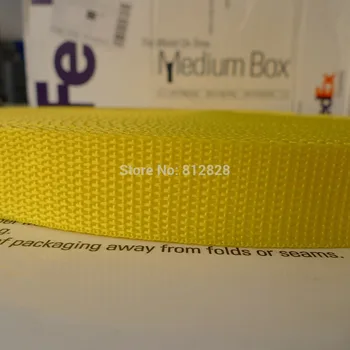

1" 25mm #32 Lemon Yellow Color Nylon Polypropylene Bag Straps Webbing 100 Yards