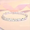 LUKENI Top Quality 925 Sterling Silver Bracelets For Women Wedding Accessories Lady Fahsion Zircon Geometric Bracelet Girl Gift ► Photo 1/6