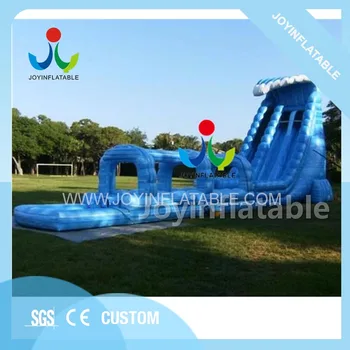 

Giant inflatable water slide with swimming pool for children,heavy duty pvc inflatable kids slide with wave