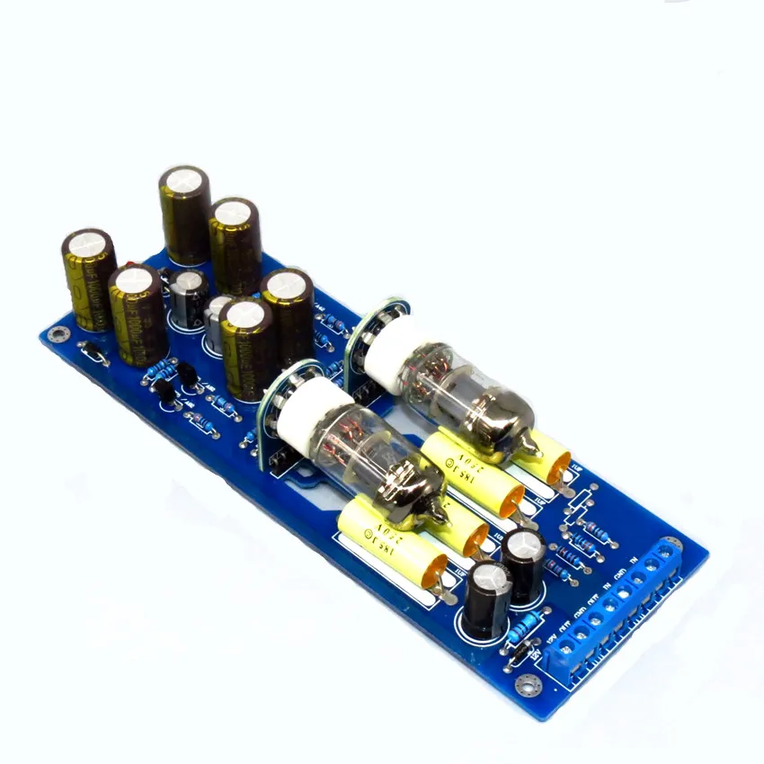 6J1 Vacuum Tube Preamp HiFi Pre amplifier board With LED Tube power