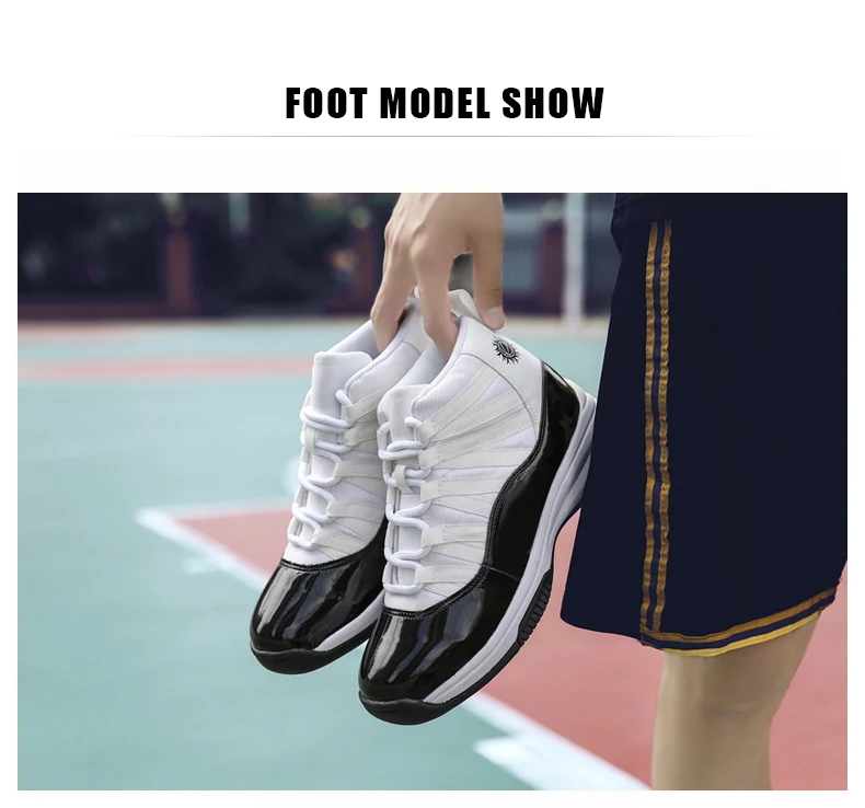 Баскетбольная обувь 11 Мужская Спортивная обувь высокие баскетбольные кроссовки уличная Баскетбольная обувь Chaussures de Basket черная обувь большой размер 46
