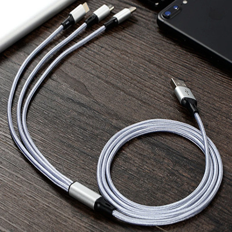 Baseus 3 в 1 USB кабель для iPhone кабель Micro USB кабель type-C кабель для samsung Xiaomi HUAWEI lenovo кабель для быстрой зарядки