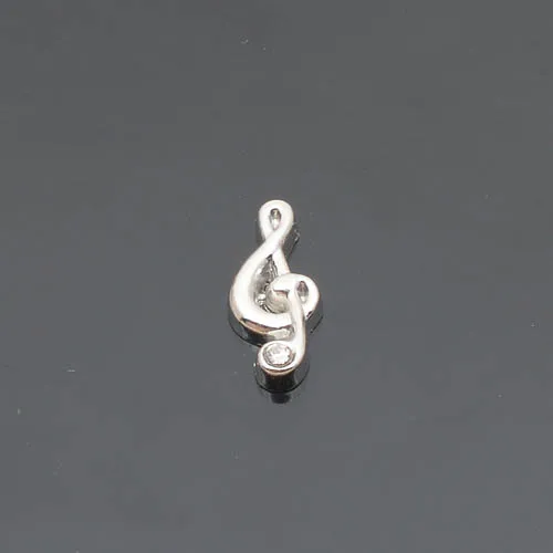 

Music note with rhinestone, Floating charm fit floating charm lockets, FC0062,10PCS/LOT