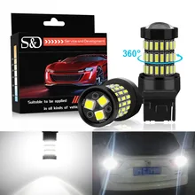 S D 2pcs T20 7440 W21W WY21W LED 7443 SRCK W21 5W LED Bulbs 12V Car