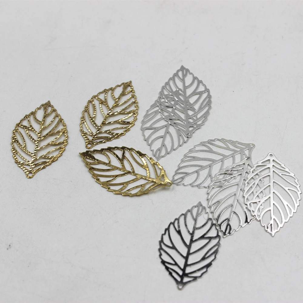 

Copper leaf pendant connector Jewelry Making Findings DIY Charms Handmade 30 pcs