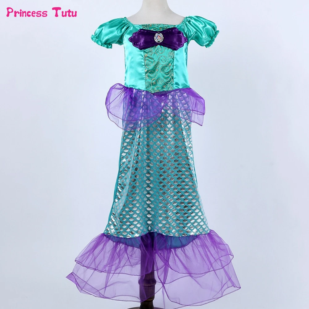 Kids Girls Little Mermaid Dress Up Birthday Party Cosplay Princess