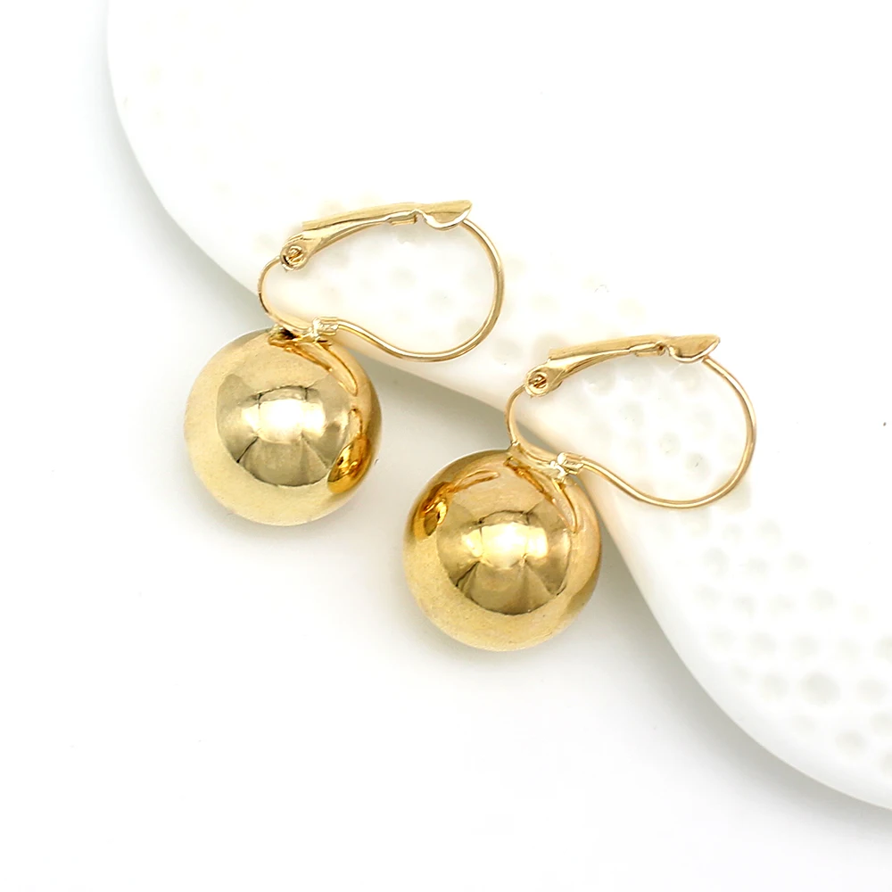 Новая мода Золотой цветной шарик серьги простой металлический круглый шар серьги гвоздики для женщин вечерние свадебные ювелирные изделия Femme Brincos