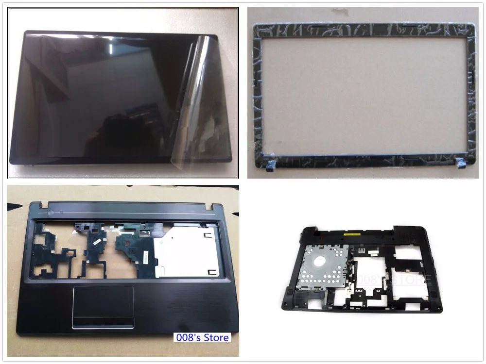 Kopen Nieuwe Cover voor Lenovo IdeaPad G580 G585 LCD Top Back Front Bezel Palmrest bovenste Bottom Case Base notebook AM0N2000100 AP0N2000100
