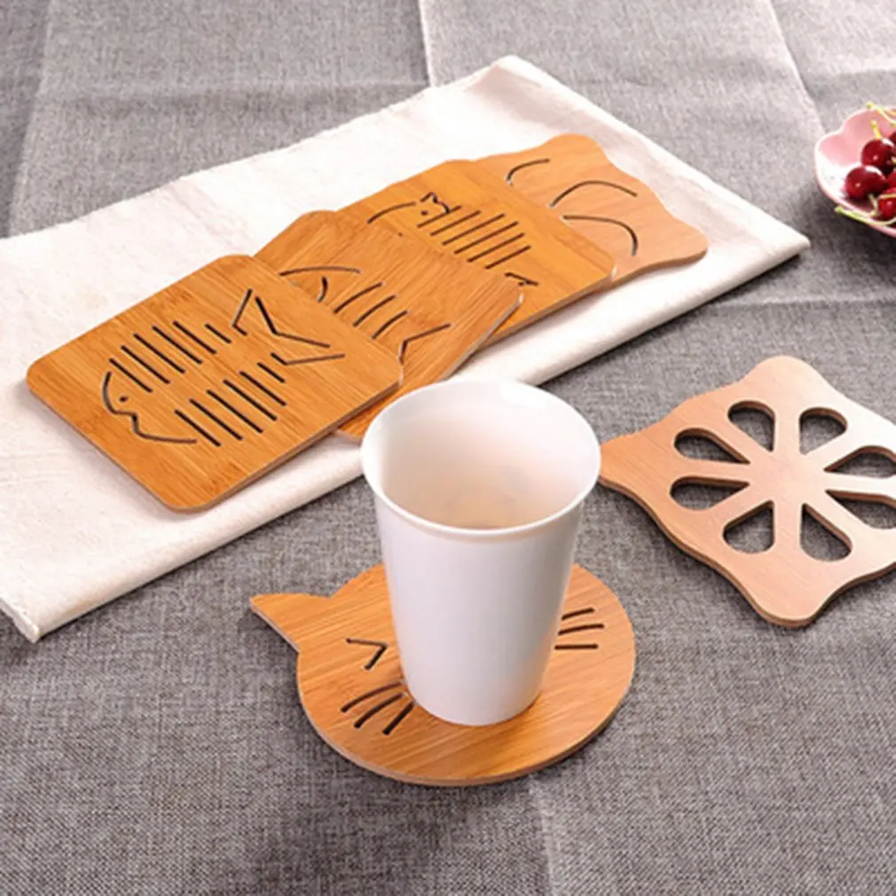 Экологичный полый деревянный анти-горячий изоляционный коврик Нескользящая подставка для посуды сливной коврик для посуды