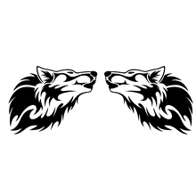 2x Sticker Car Sticker Motorcycle Wolf Tribe Loup Wolf Dog Head Paw Paw