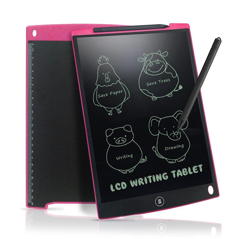 

12 Inch LCD Writing Tablet Digital Drawing Tablet Handwriting Pads Portable Electronic Tablet Board Ultra-thin Board Rose Pink
