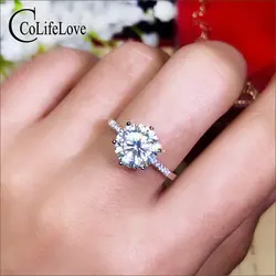 Ювелирные изделия colife 1ct 2ct 3ct Муассанит кольцо для помолвки D Цвет VVS1 Класс Муассанит серебряное кольцо классическое обручальное кольцо
