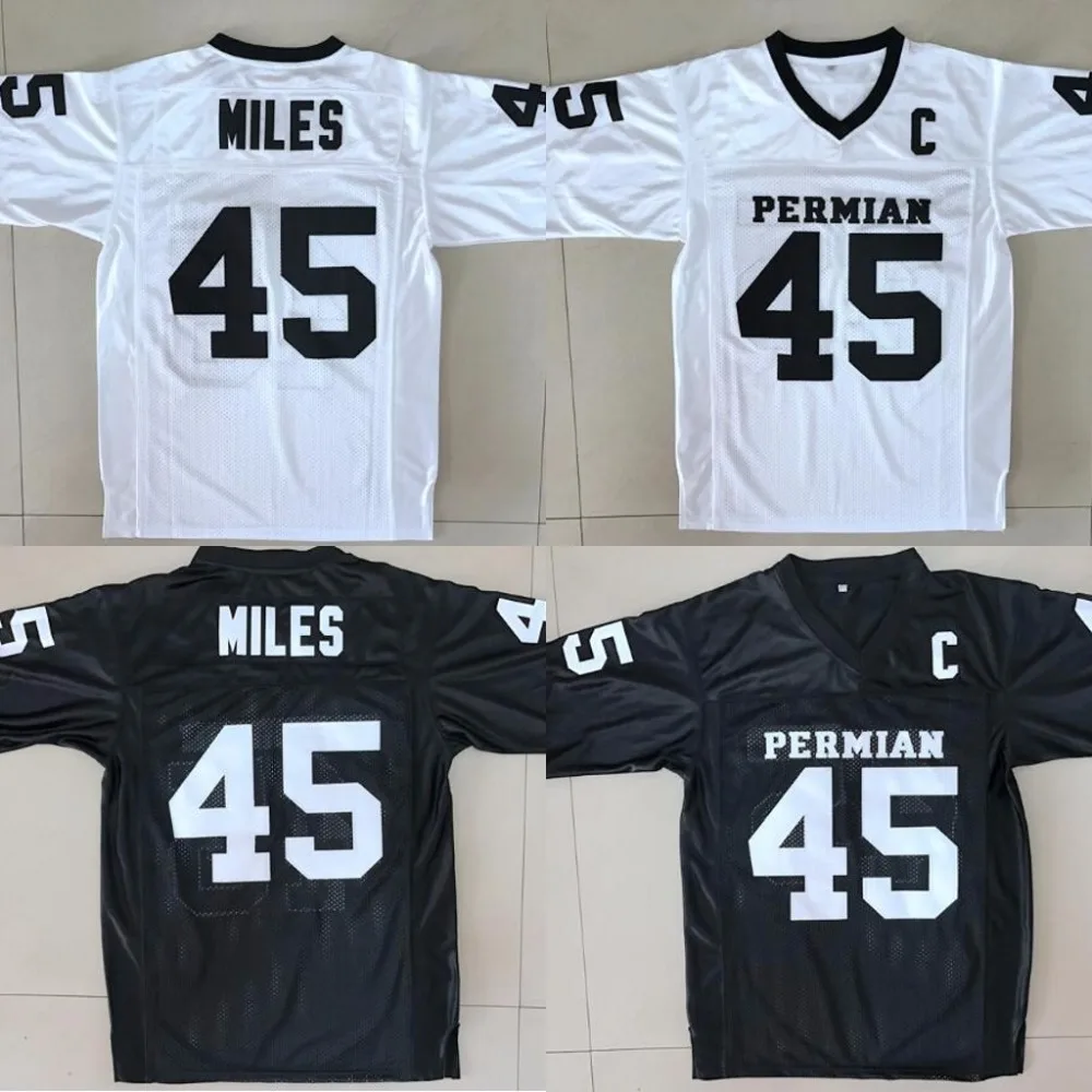 

Boobie Miles 45 Friday Night Lights American Football Jerseys Throwback Stitched White Black Jersey Men S-3XL Free Shipping