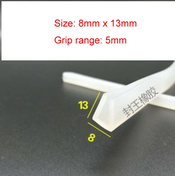 3 метра белая u-канальная силиконовая резиновая стеклянная уплотнительная полоса для душевой двери, окна, стекла, края, защита, остекление, уплотнитель - Цвет: 8x13mm