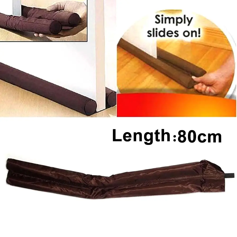 

80cm Twin Door Stops Draft Dodger Guard Stopper Energy Saving Doorstop Protector